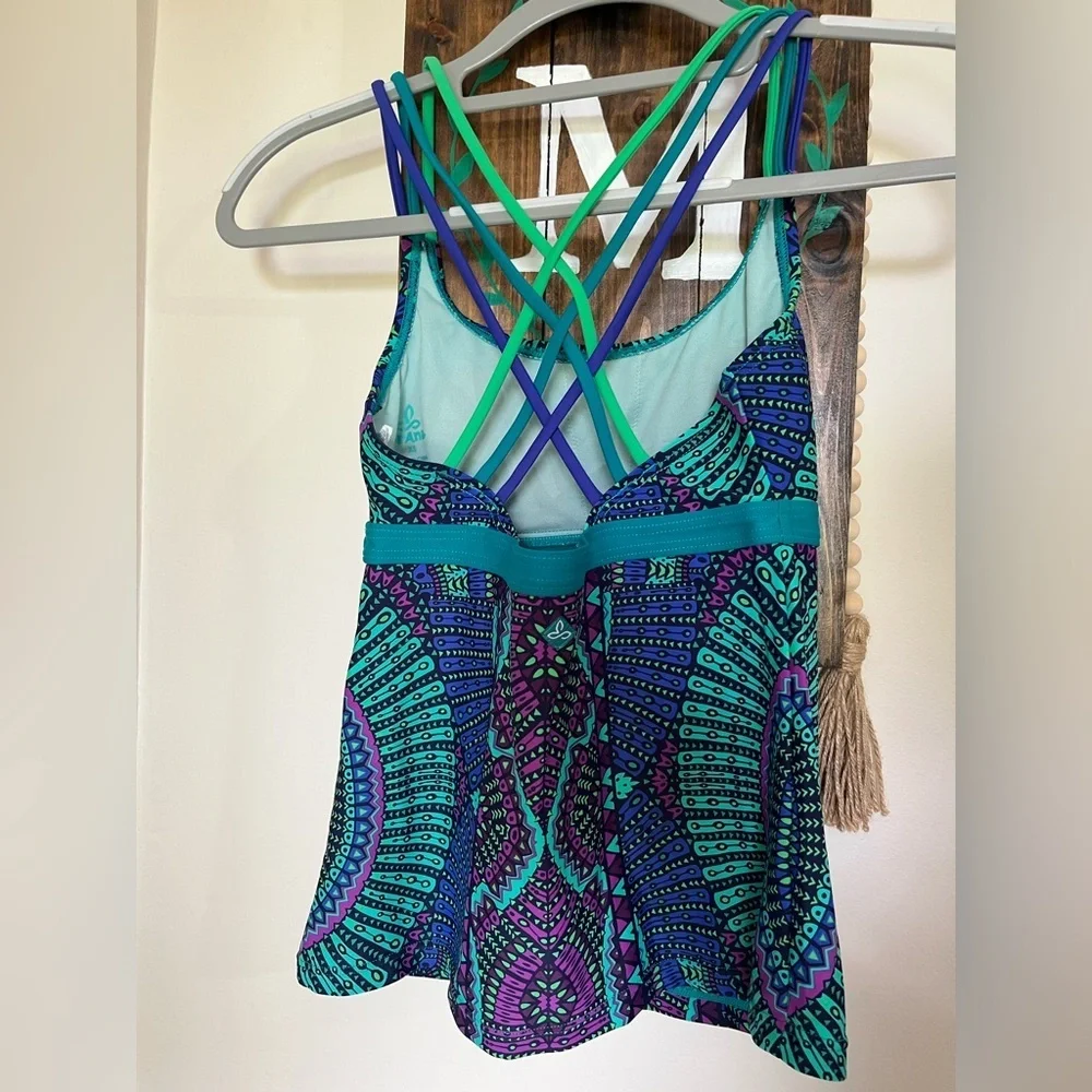 PrAna Swimwear in Blue and Purple Pattern Tankini Top, Women’s Sz XS - Picture 4 of 12